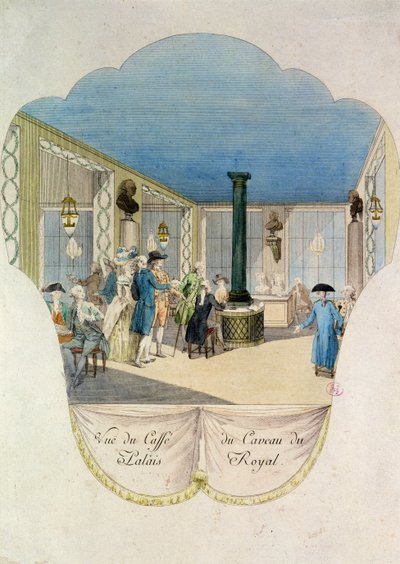 Café en el sótano del Palais-Royal de French School